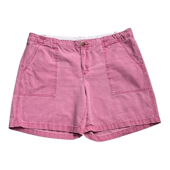 GAP Womens Size 16 Pink Girlfriend 100% Cotton Flat Front Chino Shorts - Picture 1 of 8